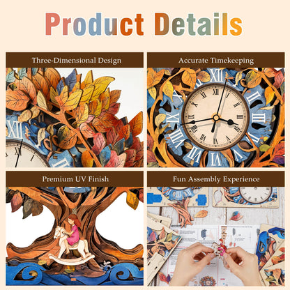Tree of Life – Wooden 3D Clock DIY Puzzle Kit