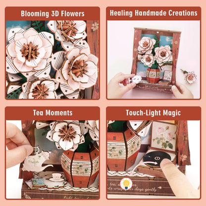 Crimson Rose Window — 3D Wooden Wall Art DIY Kit