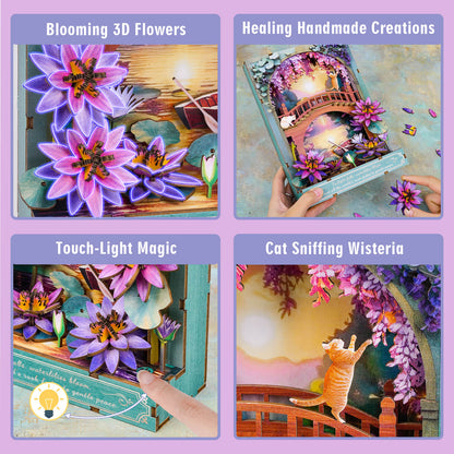 Twilight Lotus Whisper — 3D Wooden Wall Art DIY Kit