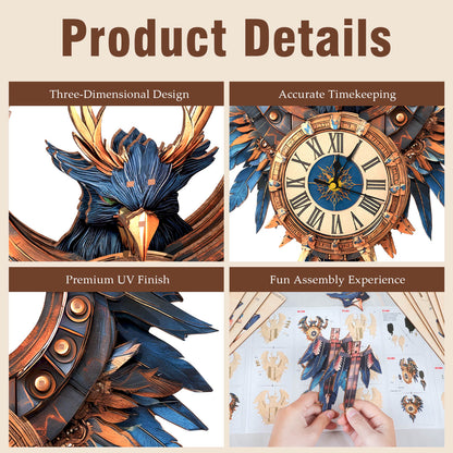 Thunderbird – Wooden 3D Clock DIY Puzzle Kit