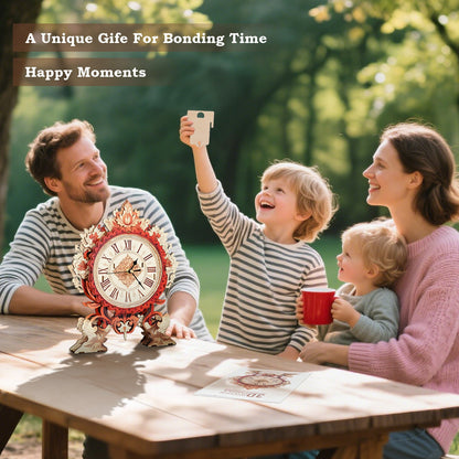 Fire Flame Flower – Wooden 3D Clock DIY Puzzle Kit
