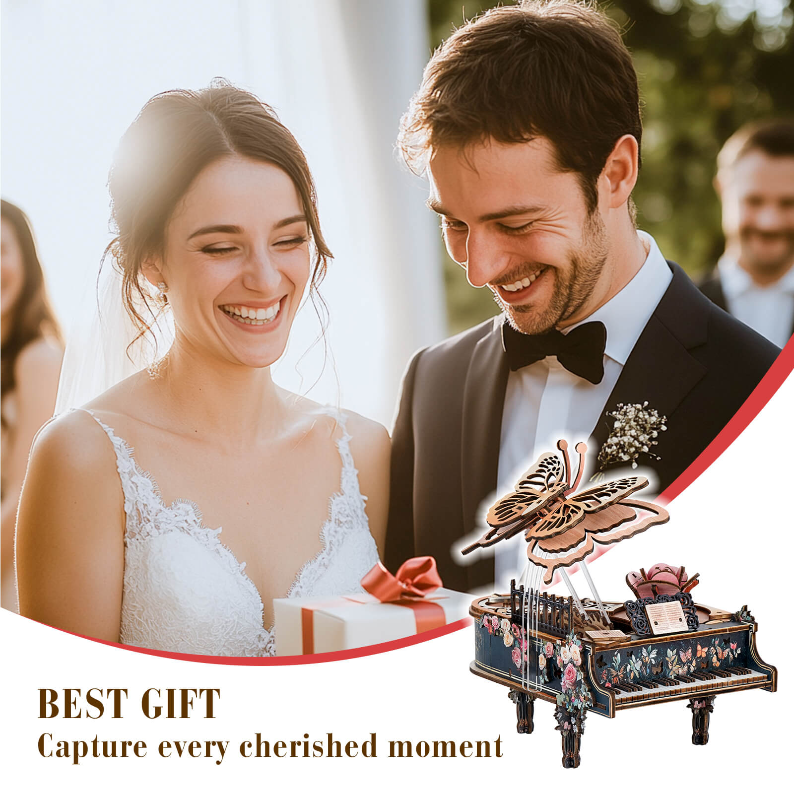 Floral Waltz – DIY Wooden Music Box, 3D Puzzle Craft Kit – KadaJoy