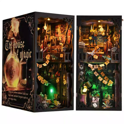 Magic Apprentice's Research Room DIY kit featuring detailed wizard-themed decor and enchanting lighting.