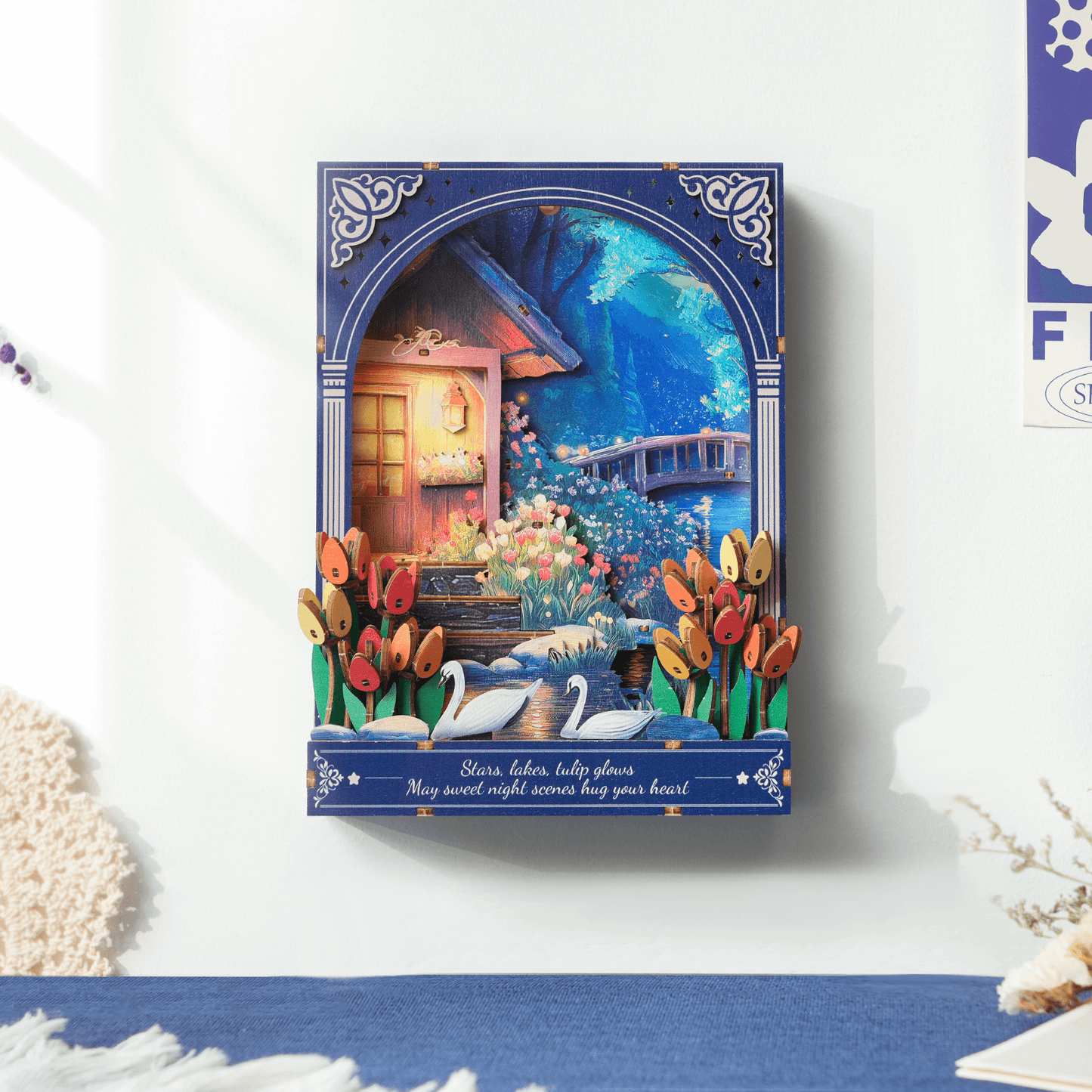 Tulip Nocturne Window — 3D Wooden Wall Art DIY Kit
