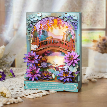 Twilight Lotus Whisper — 3D Wooden Wall Art DIY Kit