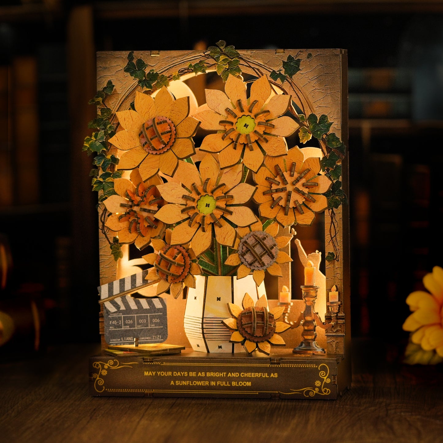 Sunflower at the Window — 3D Wooden Wall Art DIY Kit