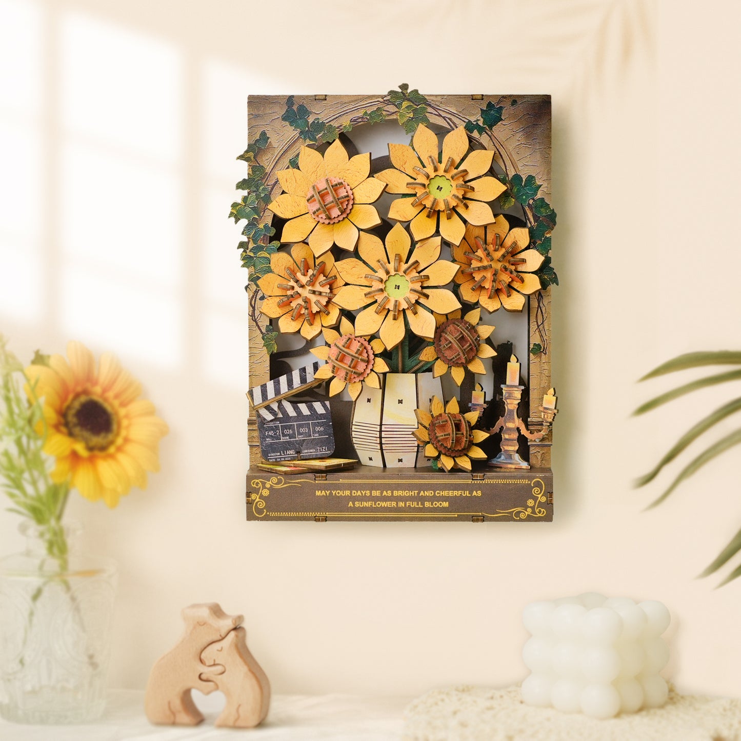 Sunflower at the Window — 3D Wooden Wall Art DIY Kit