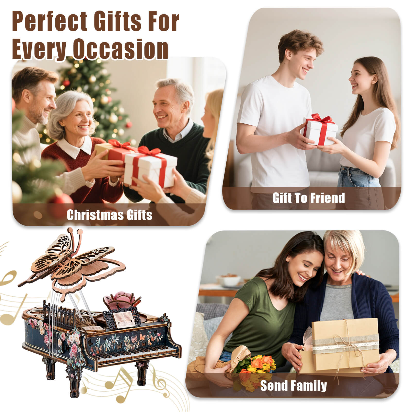 Floral Waltz – DIY Wooden Music Box, 3D Puzzle Craft Kit – KadaJoy