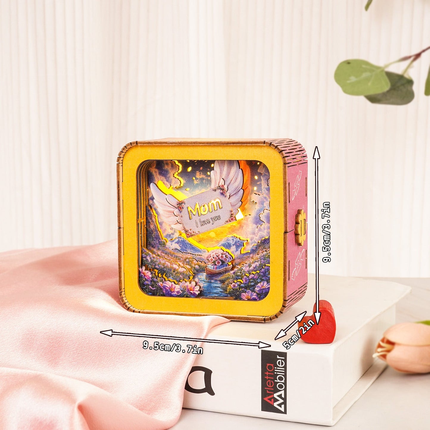 Wooden night light puzzle kit featuring a heartfelt design for moms, perfect for Mother's Day gifts.
