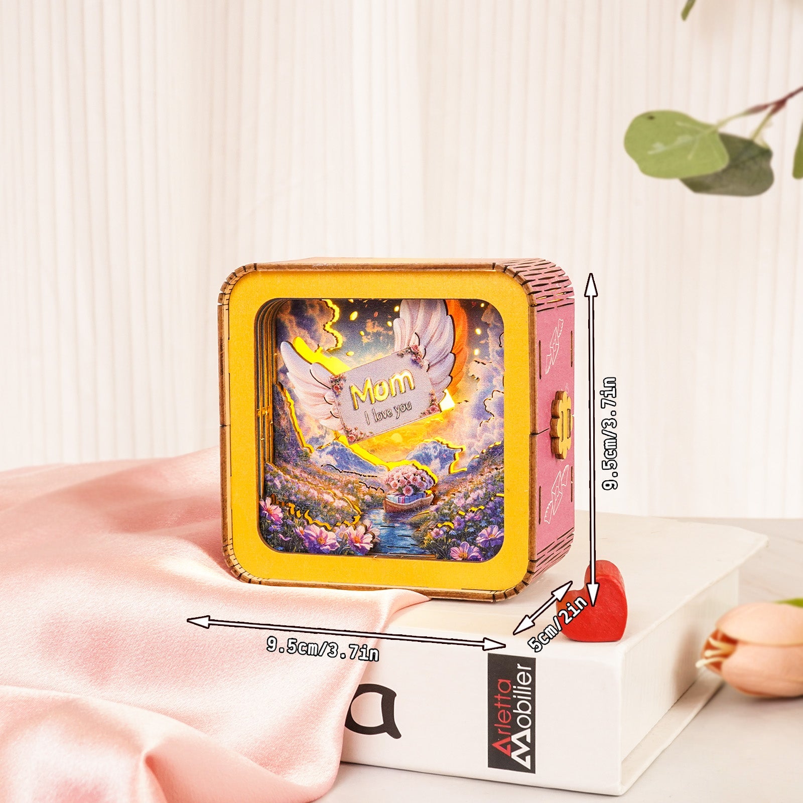 Wooden night light puzzle kit featuring a heartfelt design for moms, perfect for Mother's Day gifts.