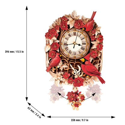 Cardinal – Wooden 3D Clock DIY Puzzle Kit