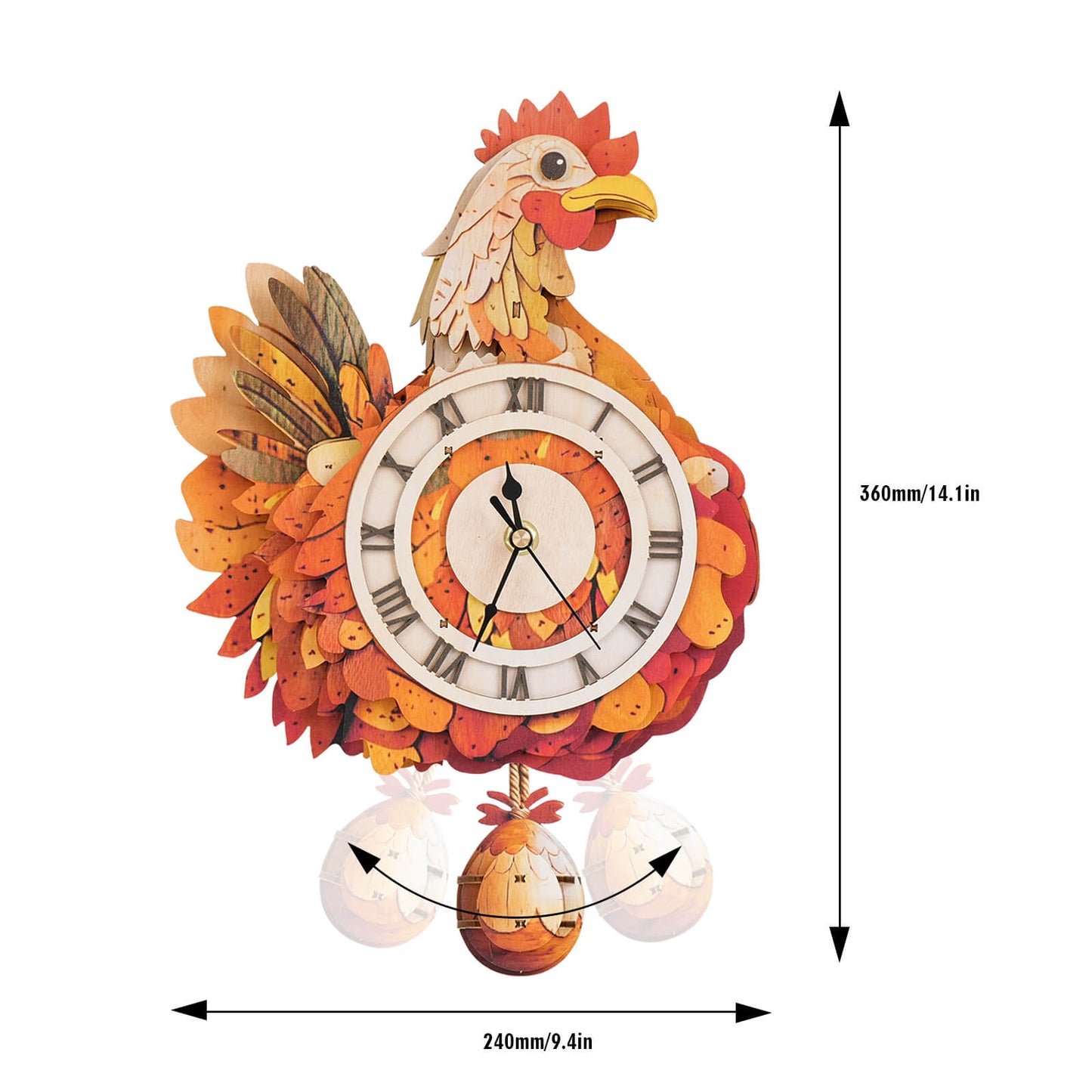Cluck & Tick Hen Egg  – Wooden 3D Clock DIY Puzzle Kit