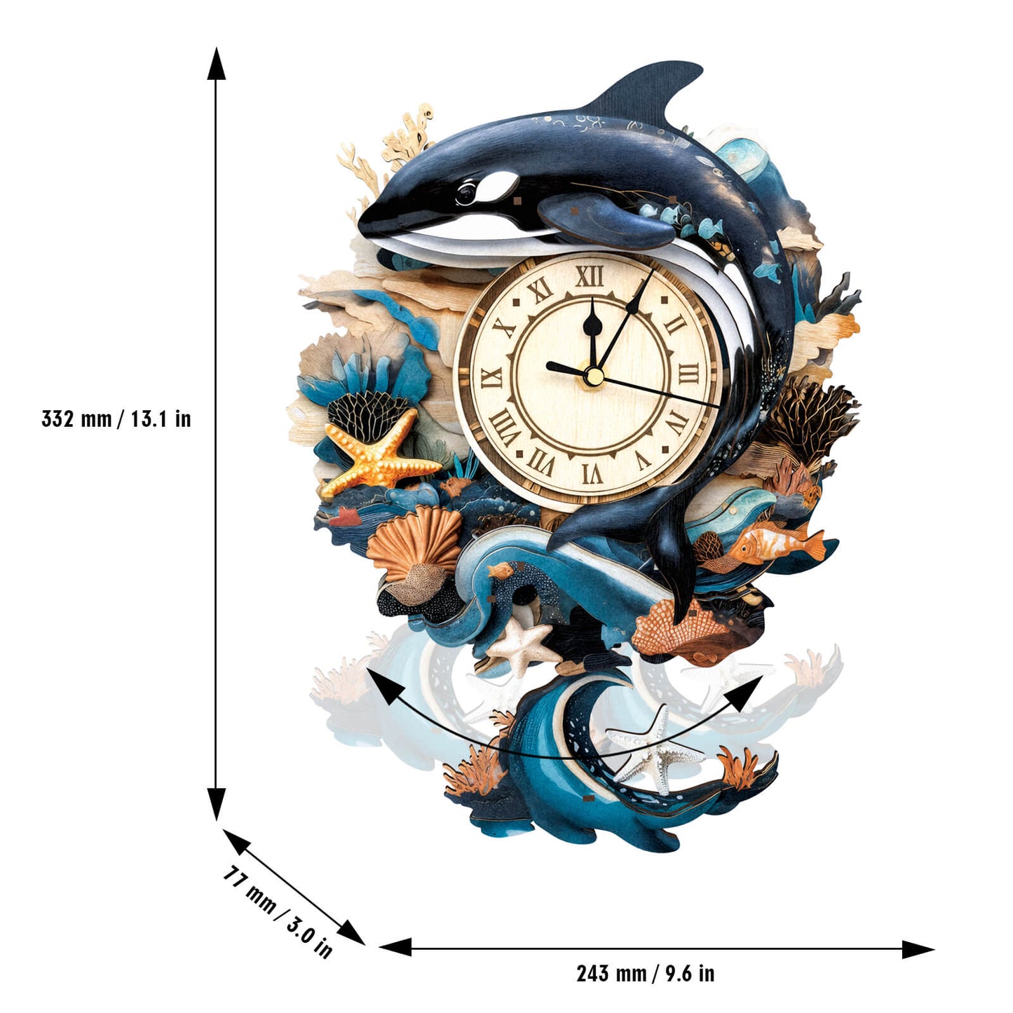 Killer Whale – Wooden 3D Clock DIY Puzzle Kit