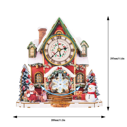 Christmas House – Wooden 3D Clock DIY Puzzle Kit