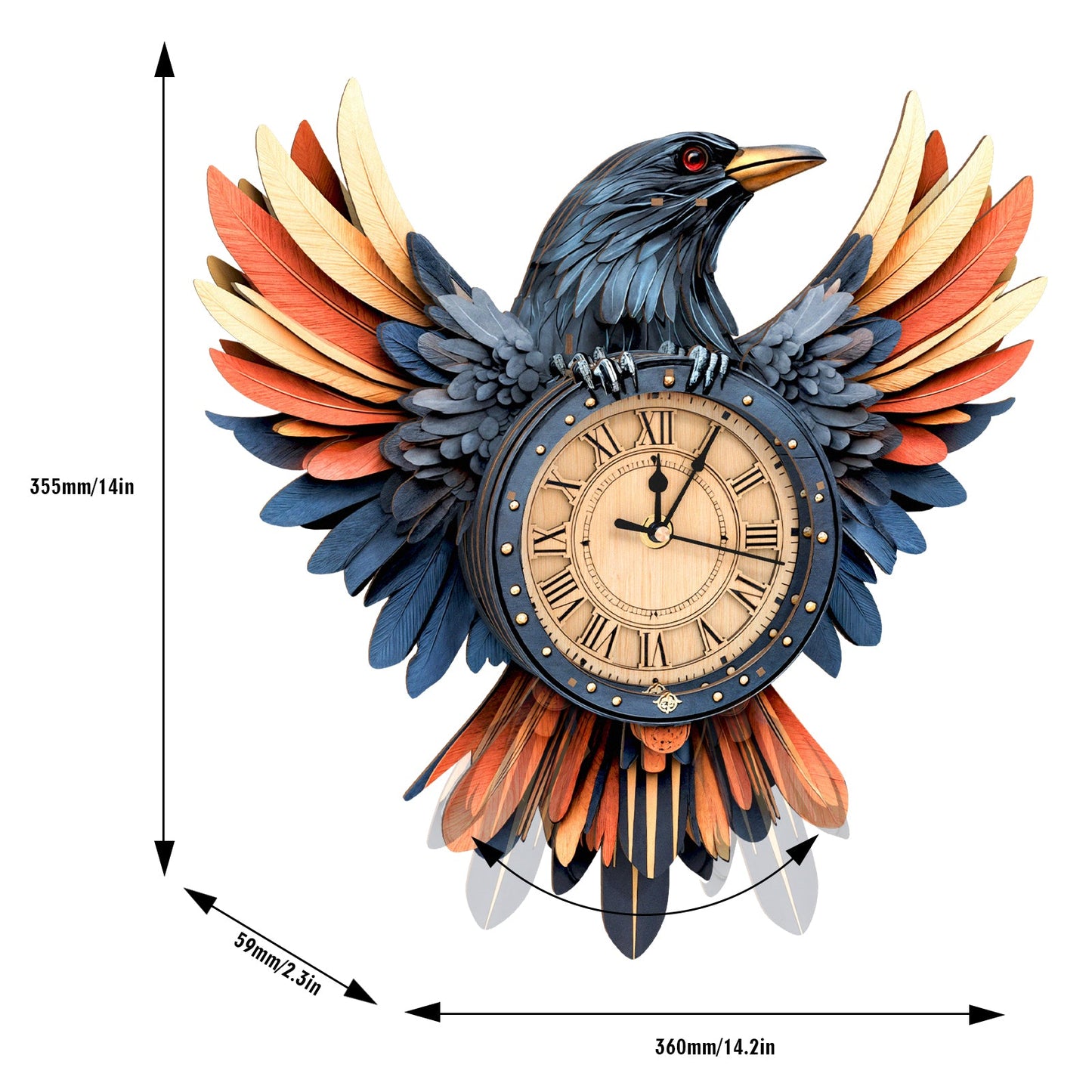 Raven – Wooden 3D Clock DIY Puzzle Kit