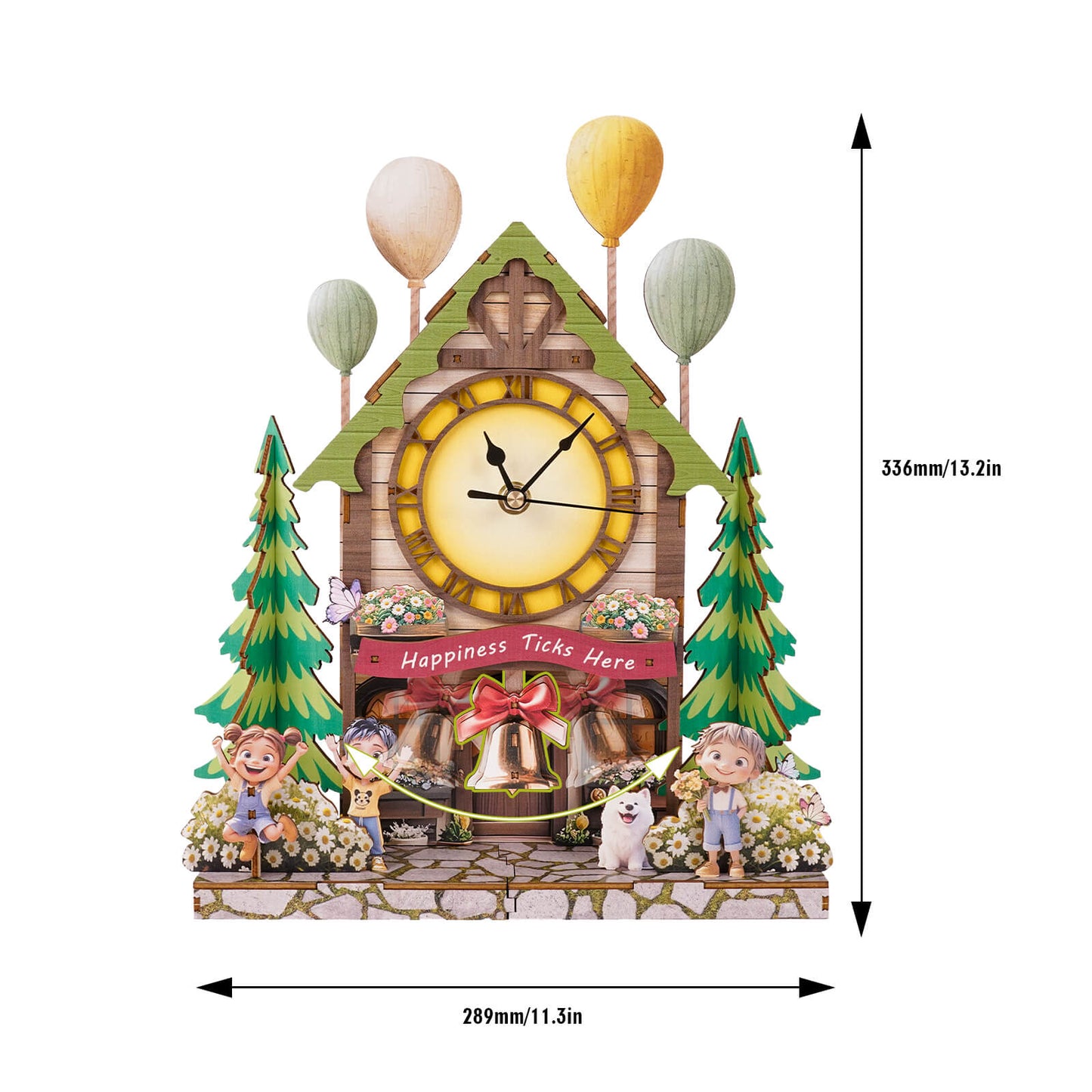 Balloon Cabin – Wooden 3D Clock DIY Puzzle Kit