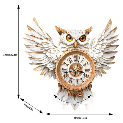 Snowy Owl – Wooden 3D Clock DIY Puzzle Kit