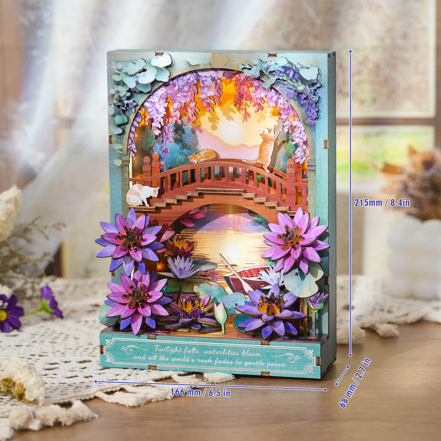 Twilight Lotus Whisper — 3D Wooden Wall Art DIY Kit