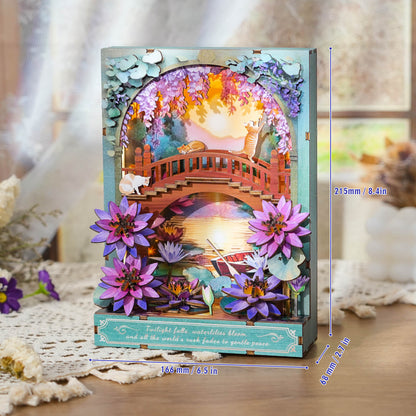 Twilight Lotus Whisper — 3D Wooden Wall Art DIY Kit